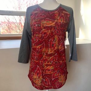 NWT LULAROE Randy Pretty Paisley Orange.& Red